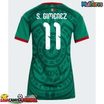 Camisa de Futebol México Santiago Gimenez #11 Equipamento Principal Mulheres Mundo 2026 Manga Curta